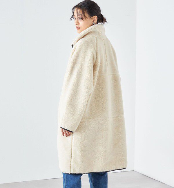 SHIPS for women「* 〈手洗い可能〉パイピング ドルマン ボア コート ◇」|その他|