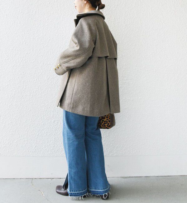 SHIPS for women「【WEB限定】〈手洗い可能〉ウール ライク ジャージー メルトン 2WAY Pコート」|ピーコート|
