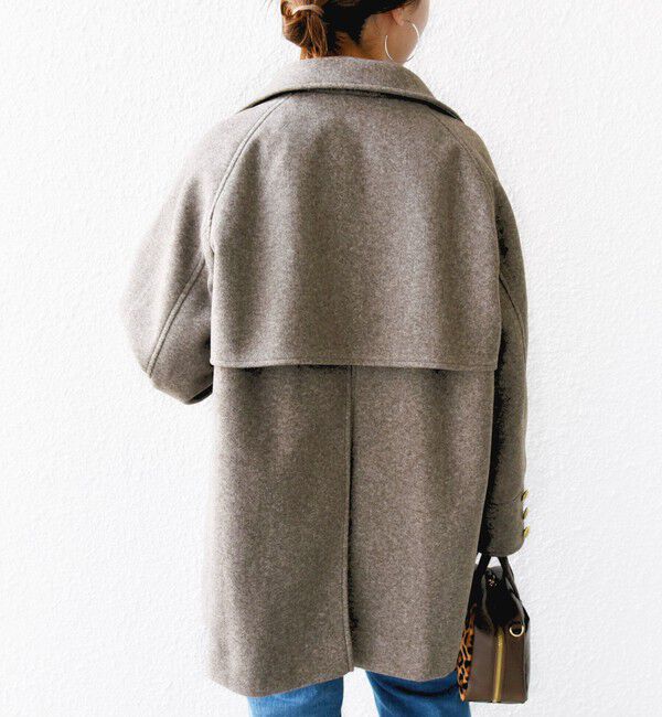 SHIPS for women「【WEB限定】〈手洗い可能〉ウール ライク ジャージー メルトン 2WAY Pコート」|ピーコート|