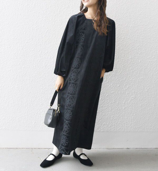 SHIPS any「bon_meur:〈洗濯機可能〉ベロア カットワーク ワンピース」|ワンピース|