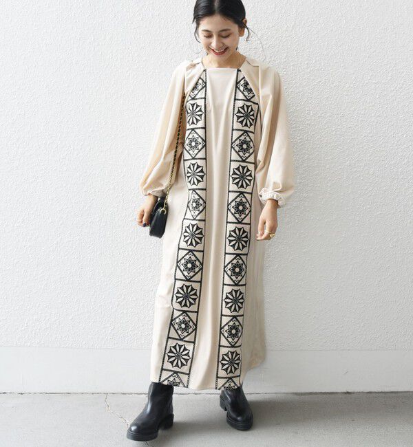 SHIPS any「bon_meur:〈洗濯機可能〉ベロア カットワーク ワンピース」|ワンピース|