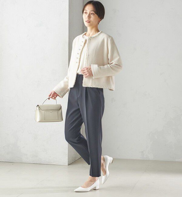 SHIPS for women「〈セレモニー対応可〉スラブ ツイード ノーカラー ジャケット（セットアップ対応）」|ノーカラージャケット|