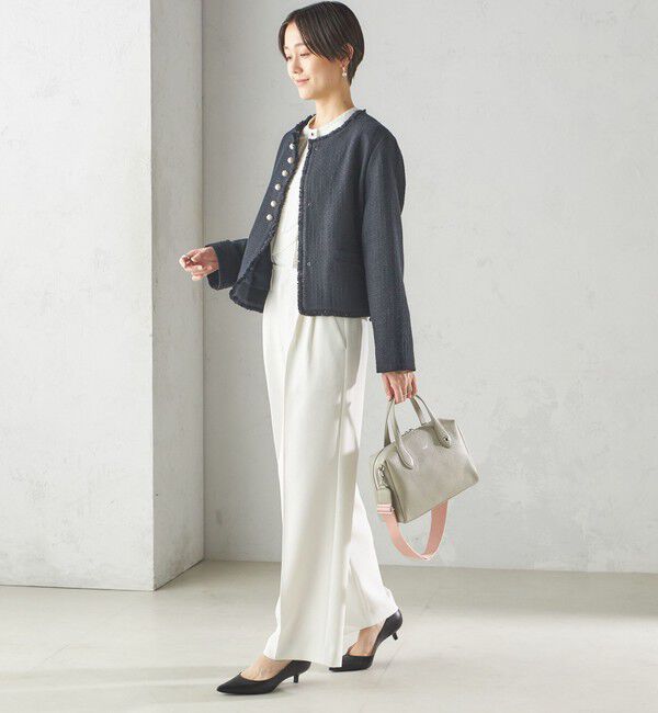 SHIPS for women「〈セレモニー対応可〉スラブ ツイード ノーカラー ジャケット（セットアップ対応）」|ノーカラージャケット|