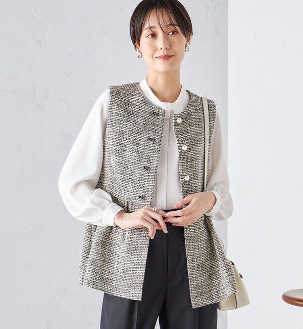 SHIPS for women「〈セレモニー対応可〉スラブ ツイード ジレ（セットアップ対応）」|ベスト・ジレ|