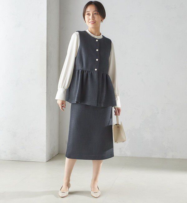 SHIPS for women「〈セレモニー対応可〉スラブ ツイード ジレ（セットアップ対応）」|ベスト・ジレ|