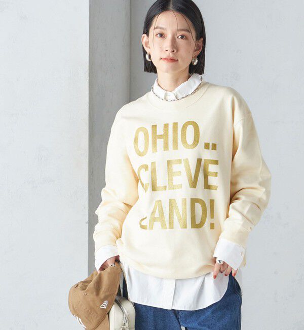 SHIPS for women「【SHIPS別注】Odub:〈手洗い可能〉メタリック ロゴ スウェット 24SS ◇」|スウェット・ジャージ|ナチュラル