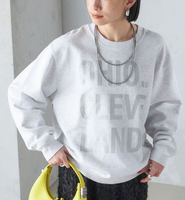 SHIPS for women「【SHIPS別注】Odub:〈手洗い可能〉メタリック ロゴ スウェット 24SS ◇」|スウェット・ジャージ|ライトグレー