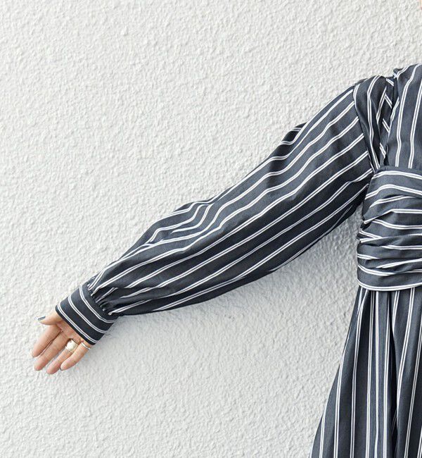 SHIPS any「SHIPS any:〈手洗い可能〉ストライプ ツイスト ビスチェ ワンピース」|ワンピース|