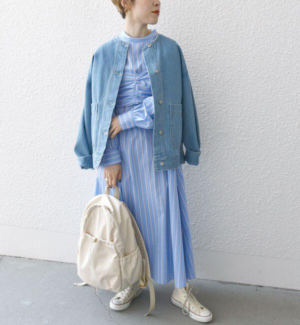 SHIPS any「SHIPS any:〈手洗い可能〉ストライプ ツイスト ビスチェ ワンピース」|ワンピース|