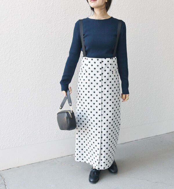 SHIPS any「SHIPS any: ドット ジャカード サスペンダー スカート」|スカート|