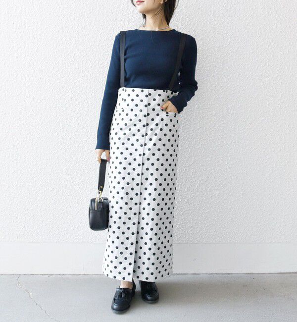 SHIPS any「SHIPS any: ドット ジャカード サスペンダー スカート」|スカート|