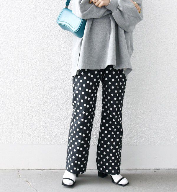 SHIPS any「SHIPS any: ドット ジャカード ストレート ポケット パンツ」|その他|ブラック