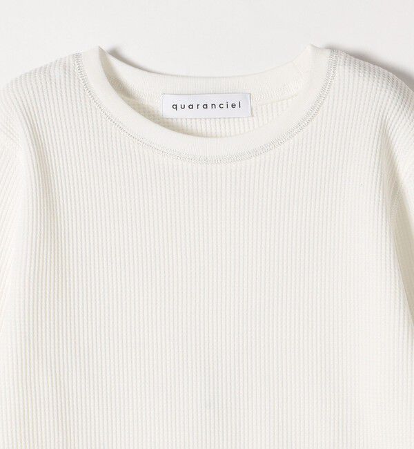 quaranciel「quaranciel:〈洗濯機可能〉ワッフル クルーネック ラウンドヘム カットソー」|Tシャツ・カットソー|