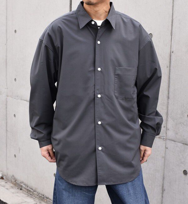 SHIPS any「SHIPS any: バンブー レーヨン バルーンスリーブ ドレープ オーバー シャツ ［BRIOS］◇」|シャツ・ブラウス|チャコールグレー