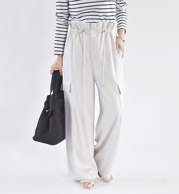 quaranciel「quaranciel:〈手洗い可能〉ツイル ドロスト カーゴ パンツ（セットアップ対応）」|カーゴ|ライトグレー