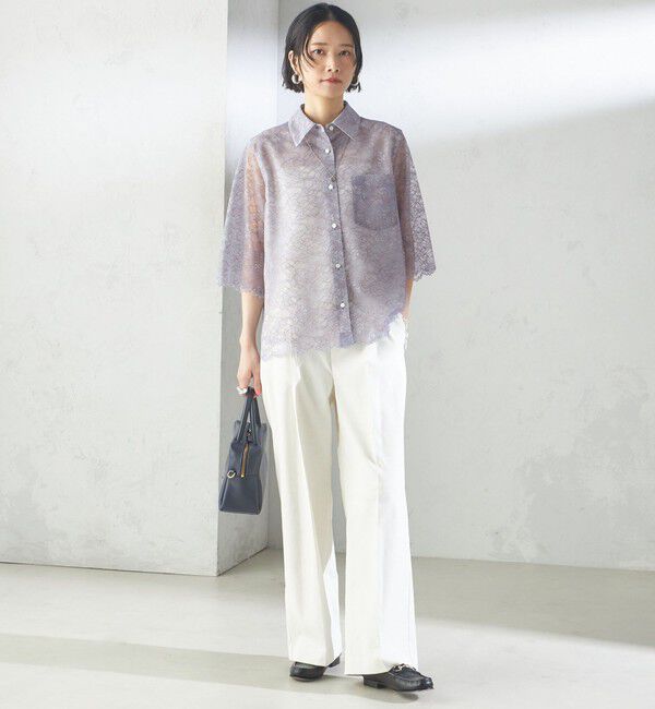 SHIPS for women「〈手洗い可能 〉ドライオックス フロント タック ストレート パンツ 25SS」|その他|