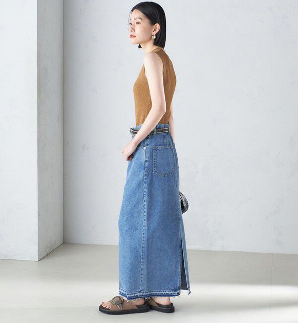 SHIPS for women「〈手洗い可能〉ラメ ノースリーブ ニット」|ニット・セーター|