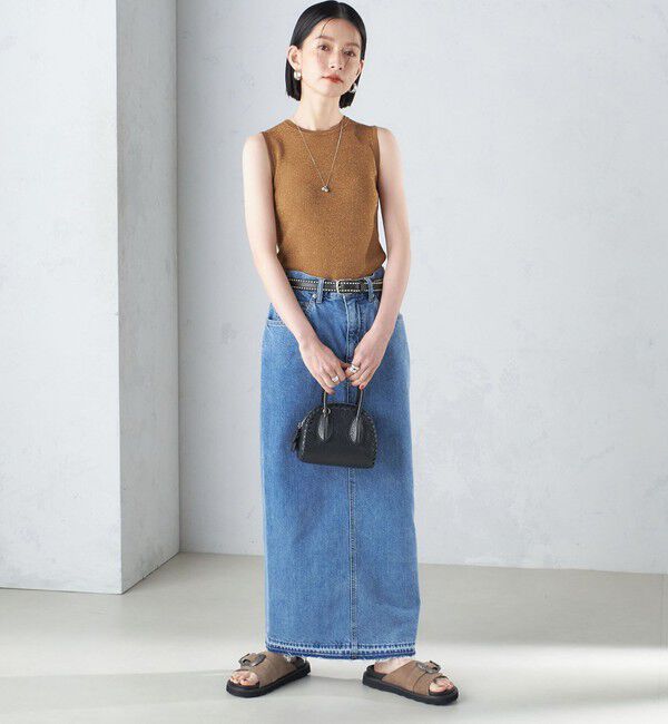 SHIPS for women「〈手洗い可能〉ラメ ノースリーブ ニット」|ニット・セーター|