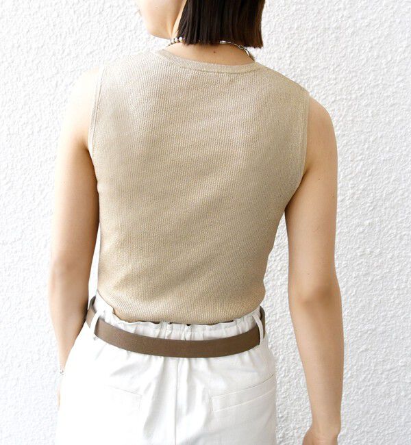 SHIPS for women「〈手洗い可能〉ラメ ノースリーブ ニット」|ニット・セーター|