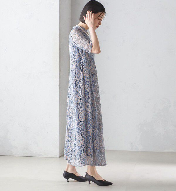 SHIPS for women「little black: パールモチーフ ウェーブ カット パンプス」|パンプス|