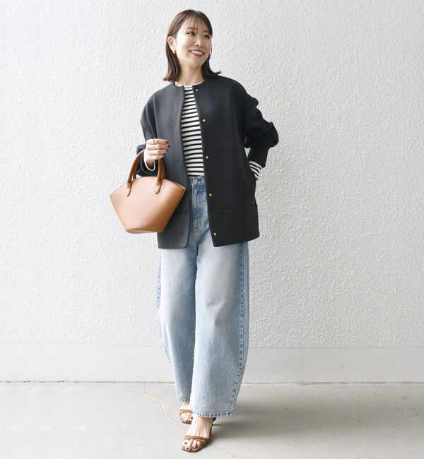 SHIPS any「SHIPS any:〈洗濯機可能〉ダブルジャージー ノーカラー コート」|ノーカラージャケット|