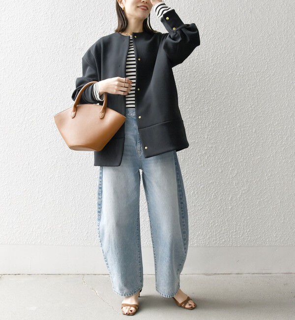 SHIPS any「SHIPS any:〈洗濯機可能〉ダブルジャージー ノーカラー コート」|ノーカラージャケット|