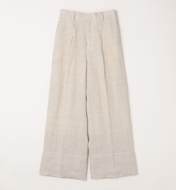 quaranciel「quaranciel:〈洗濯機可能〉ヘンプ ワイド タック パンツ」|スラックス|