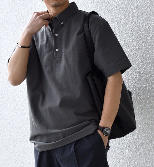 SHIPS any「SHIPS any:〈接触冷感/遮熱/UVカット機能等〉サマーファンクション 鹿の子 ボタンダウンポロシャツ◆」|ポロシャツ|