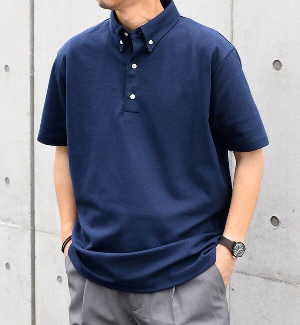 SHIPS any「SHIPS any:〈接触冷感/遮熱/UVカット機能等〉サマーファンクション 鹿の子 ボタンダウンポロシャツ◆」|ポロシャツ|