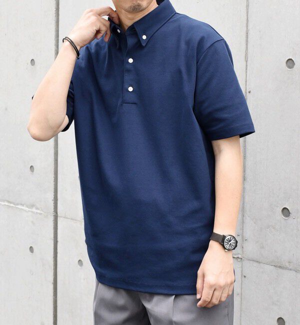 SHIPS any「SHIPS any:〈接触冷感/遮熱/UVカット機能等〉サマーファンクション 鹿の子 ボタンダウンポロシャツ◆」|ポロシャツ|