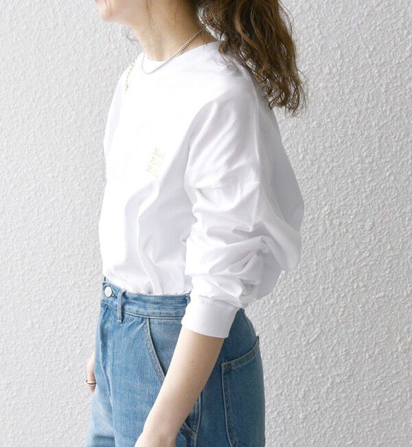 SHIPS any「【WEB限定】SHIPS any: BLAH BLAH BLAH.ワンポイント 刺繍 ルーズ Tシャツ (ロンT)◇」|Tシャツ・カットソー|