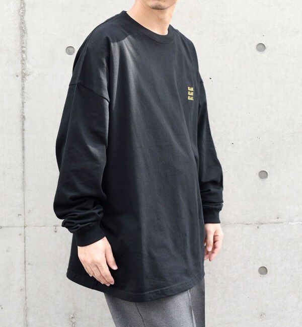 SHIPS any「【WEB限定】SHIPS any: BLAH BLAH BLAH.ワンポイント 刺繍 ルーズ Tシャツ (ロンT)◇」|Tシャツ・カットソー|