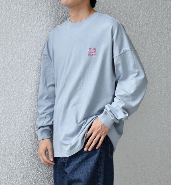 SHIPS any「【WEB限定】SHIPS any: BLAH BLAH BLAH.ワンポイント 刺繍 ルーズ Tシャツ (ロンT)◇」|Tシャツ・カットソー|