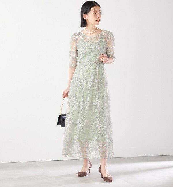 SHIPS for women「kaene:スパンコール 刺繍 ワンピース（セレモニー対応可）」|ワンピース|