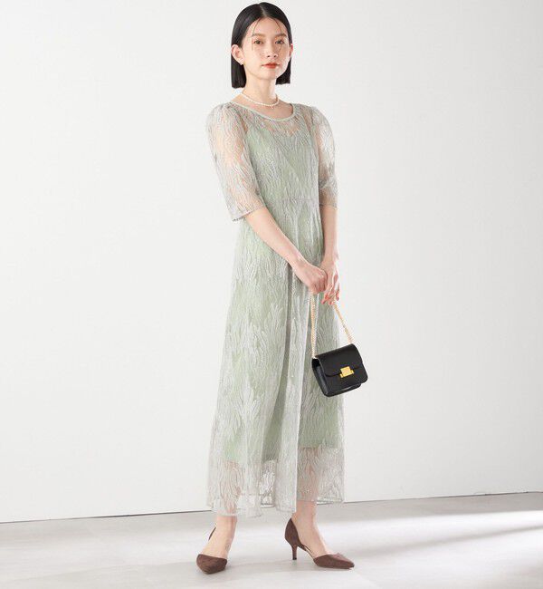 SHIPS for women「kaene:スパンコール 刺繍 ワンピース（セレモニー対応可）」|ワンピース|