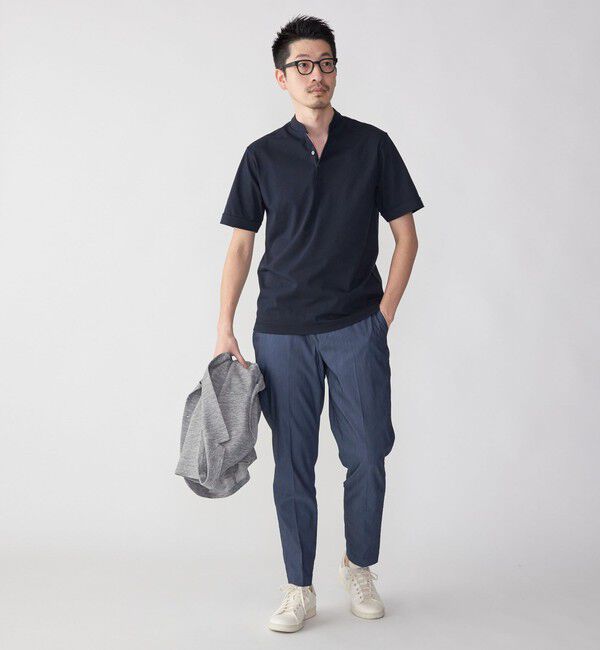 SHIPS「【WEB限定】SHIPS:〈接触冷感〉アイスタッチ プレーティングジャージー パイピング バンドカラーポロシャツ」|ポロシャツ|