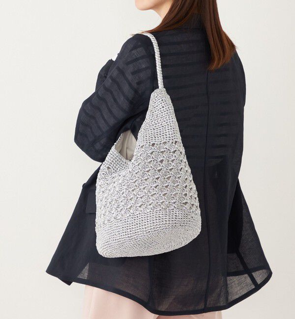 SHIPS Colors 「SHIPS Colors:メタリック クロシェ バッグ◇」|かごバッグ|