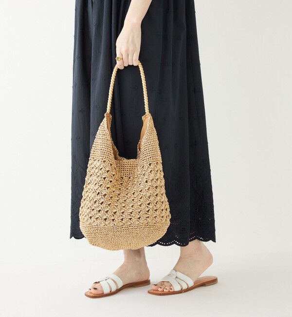 SHIPS Colors 「SHIPS Colors:メタリック クロシェ バッグ◇」|かごバッグ|ゴールド