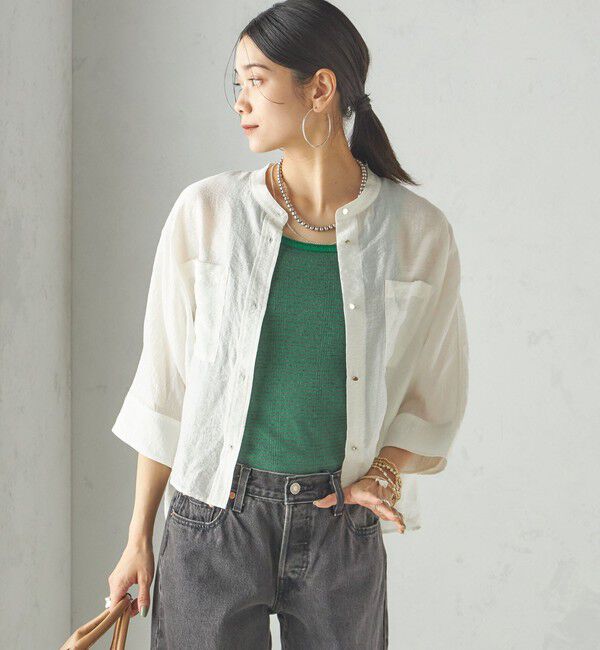 SHIPS for women「〈手洗い可能〉シルク混 シアー 羽織 シャツ」|シャツ・ブラウス|