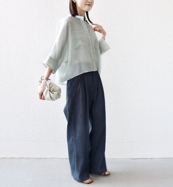 SHIPS for women「〈手洗い可能〉シルク混 シアー 羽織 シャツ」|シャツ・ブラウス|