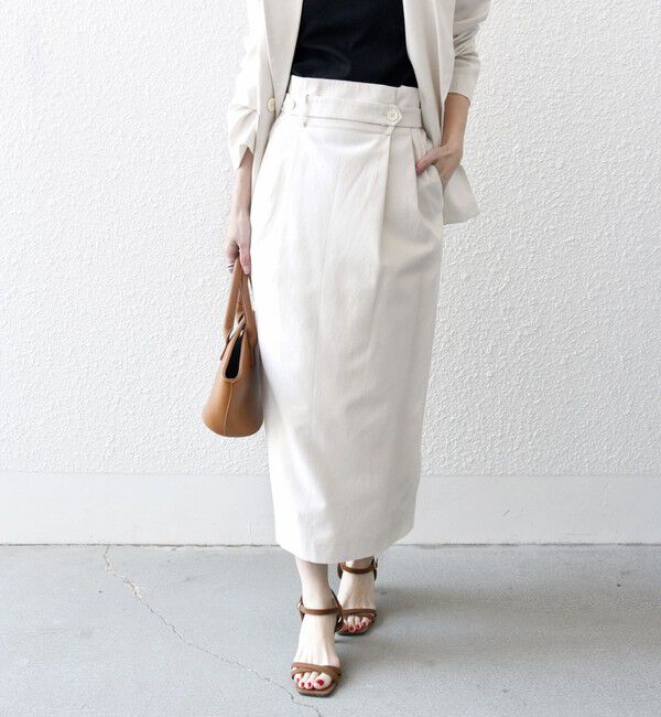 SHIPS any「SHIPS any: リネン ミックス 千鳥柄 ハイウエスト タイト スカート」|スカート|