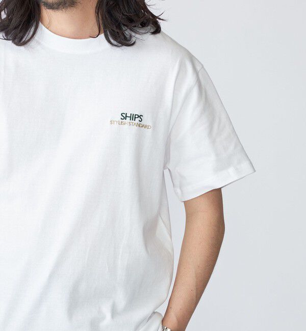 SHIPS「【WEB限定】SHIPS: STYLISH STANDARD ロゴ 刺繍 Tシャツ」|Tシャツ・カットソー|