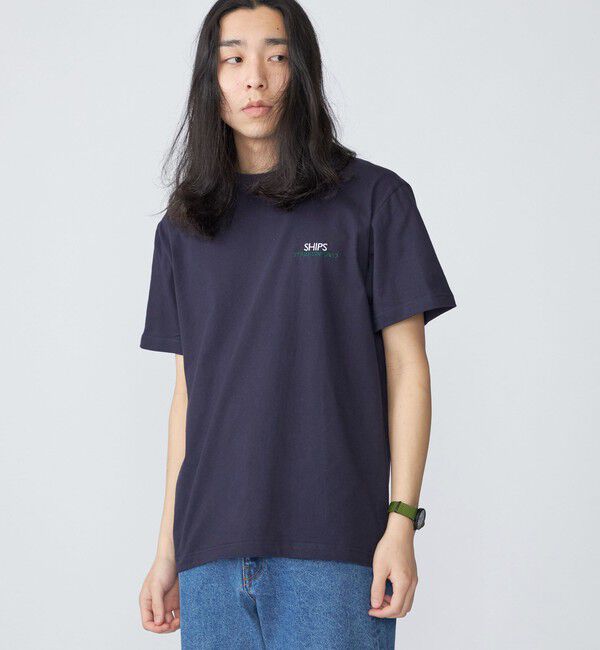 SHIPS「【WEB限定】SHIPS: STYLISH STANDARD ロゴ 刺繍 Tシャツ」|Tシャツ・カットソー|