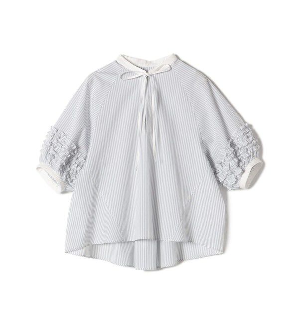 SHIPS for women「【WEB限定】〈手洗い可能〉袖 フリル デザイン ブラウス」|シャツ・ブラウス|