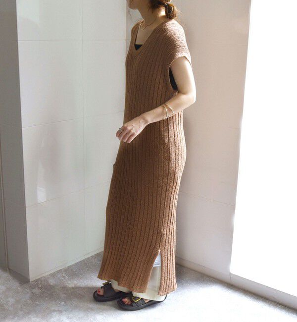 SHIPS any「SHIPS any:〈手洗い可能〉ブークレヤーン ワイドリブ ニット ワンピース」|ワンピース|