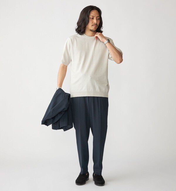 SHIPS「SHIPS: 〈手洗い可能〉 14ゲージ TEXBRID(R) リネン ニット Tシャツ」|ニット・セーター|