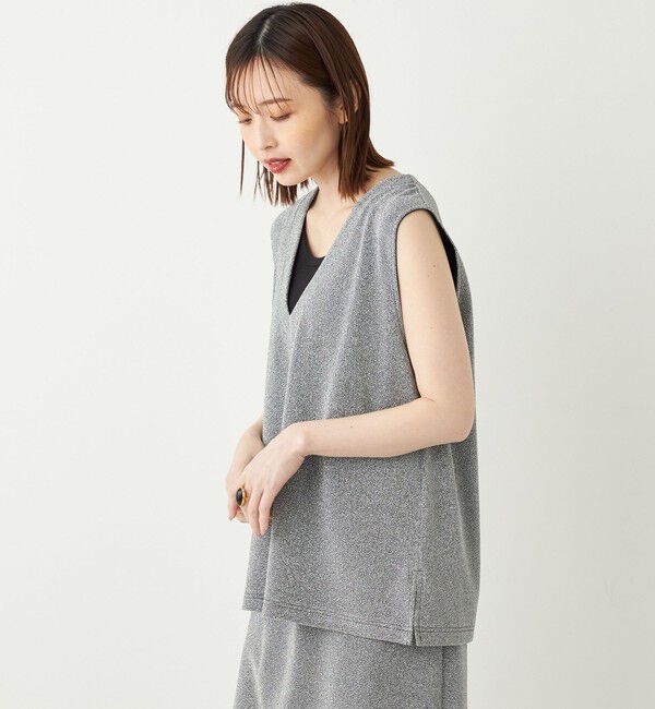 SHIPS Colors 「SHIPS Colors:〈手洗い可能〉ラメ スムース Vネック トップス◇」|その他|