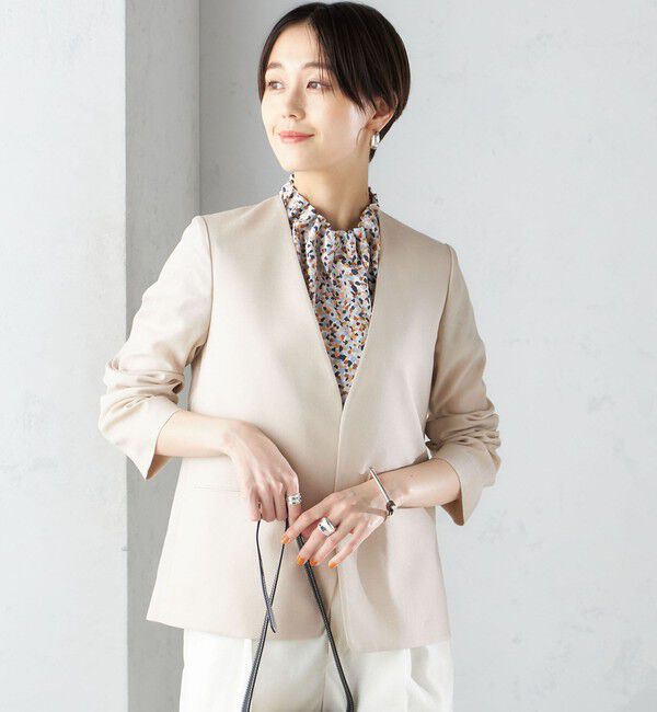SHIPS for women「〈接触冷感/手洗い可能〉トリアセテート混 ノーラペル ジャケット（セットアップ対応）◇」|その他|