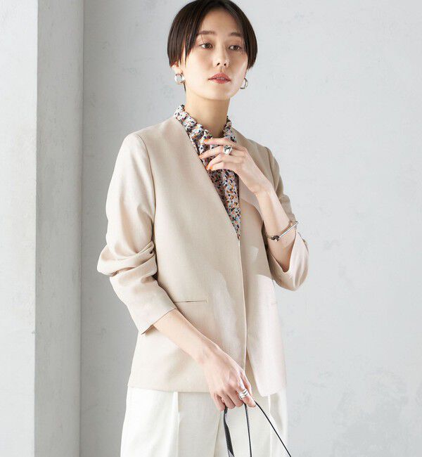 SHIPS for women「〈接触冷感/手洗い可能〉トリアセテート混 ノーラペル ジャケット（セットアップ対応）◇」|その他|