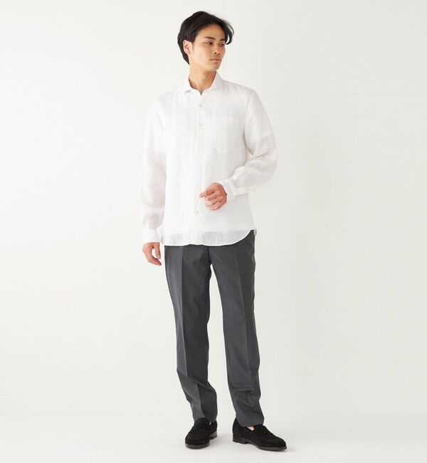 SHIPS Colors 「SHIPS Colors:〈洗濯機可能〉リネン セミワイドカラー シャツ」|シャツ・ブラウス|